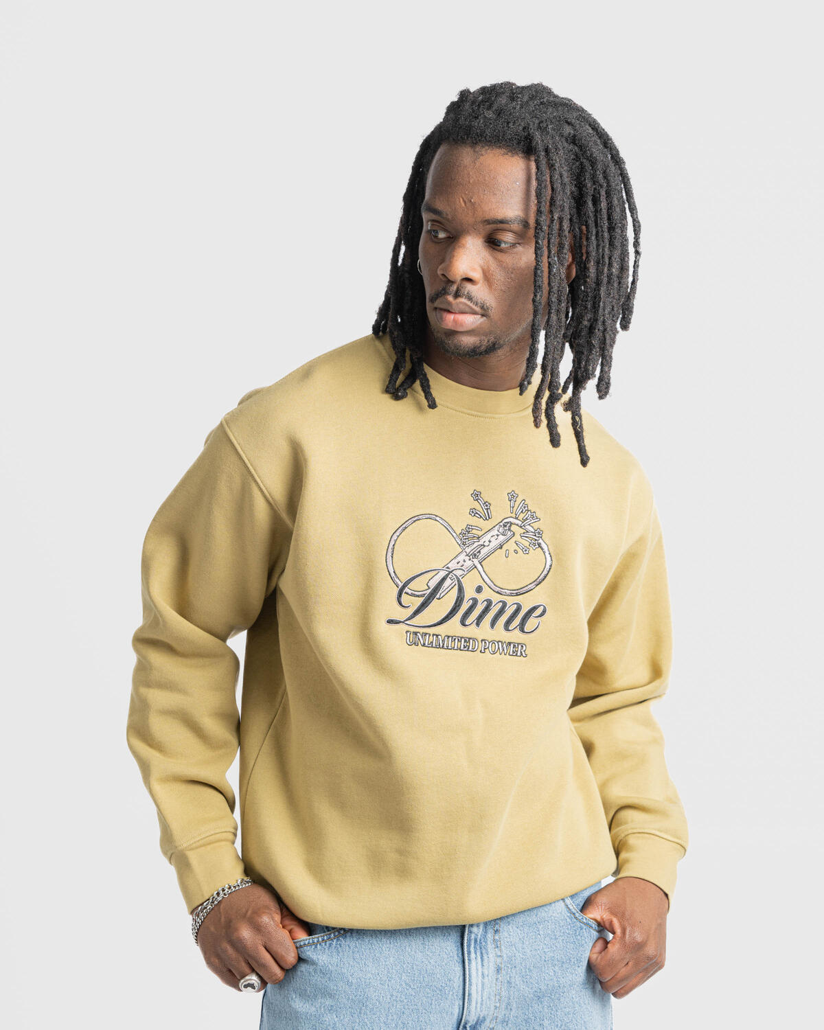 Dime Cursive Power Crewneck | DIMEFA2424OAK | AFEW STORE